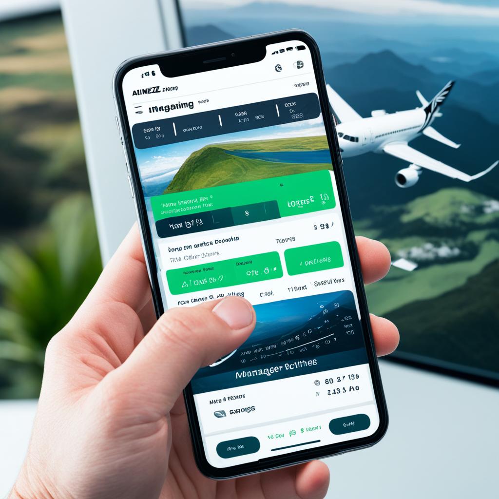 Changing flights through Air NZ mobile app