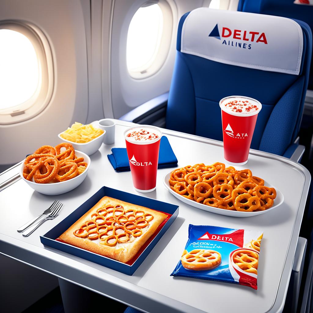 Delta Airlines complimentary snacks and beverages