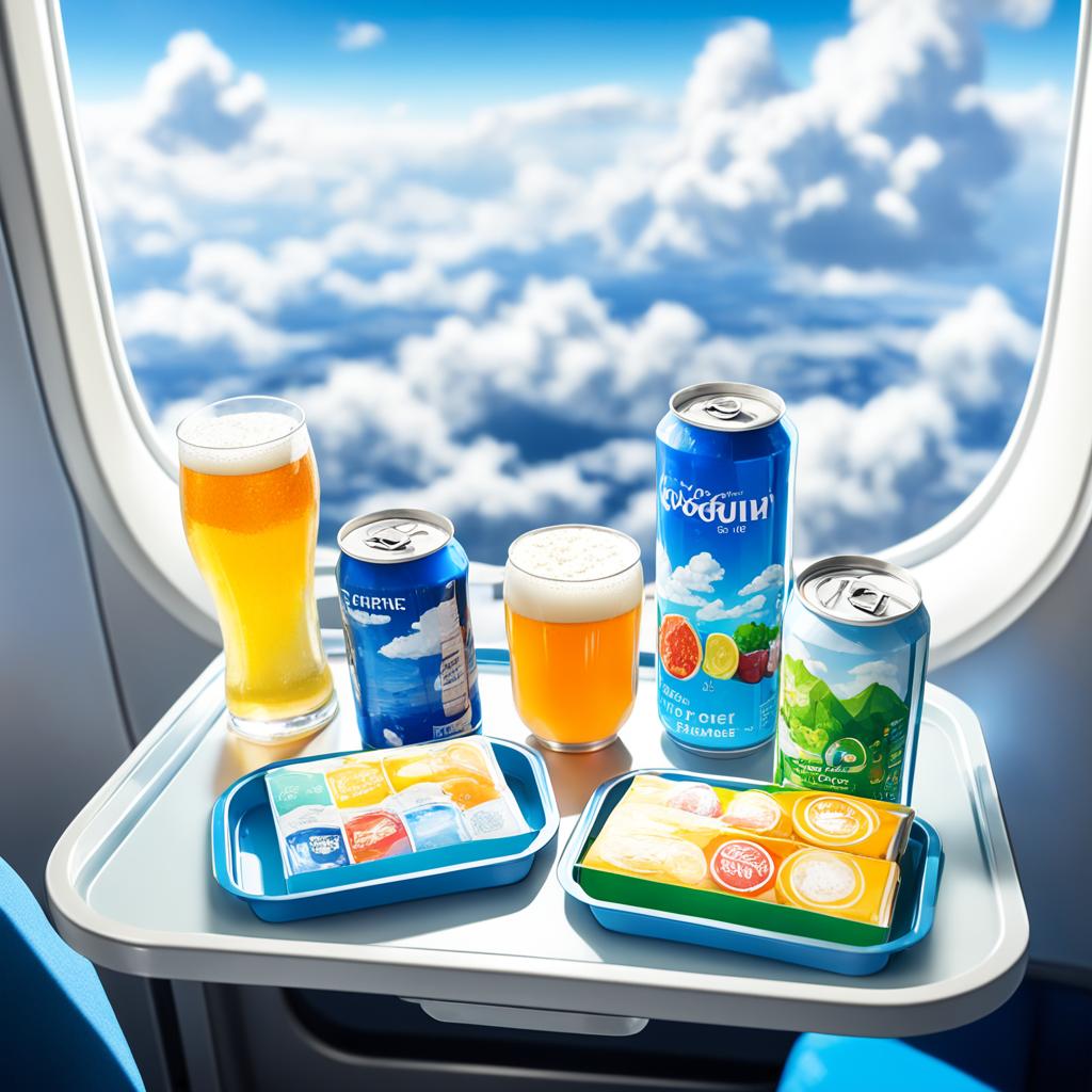 Economy class in-flight beverage options