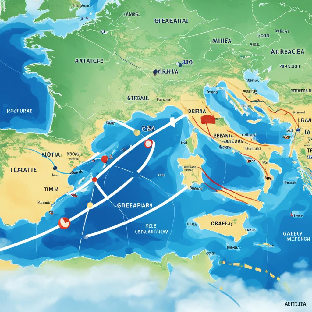 Flight Distance and Direction to Greece