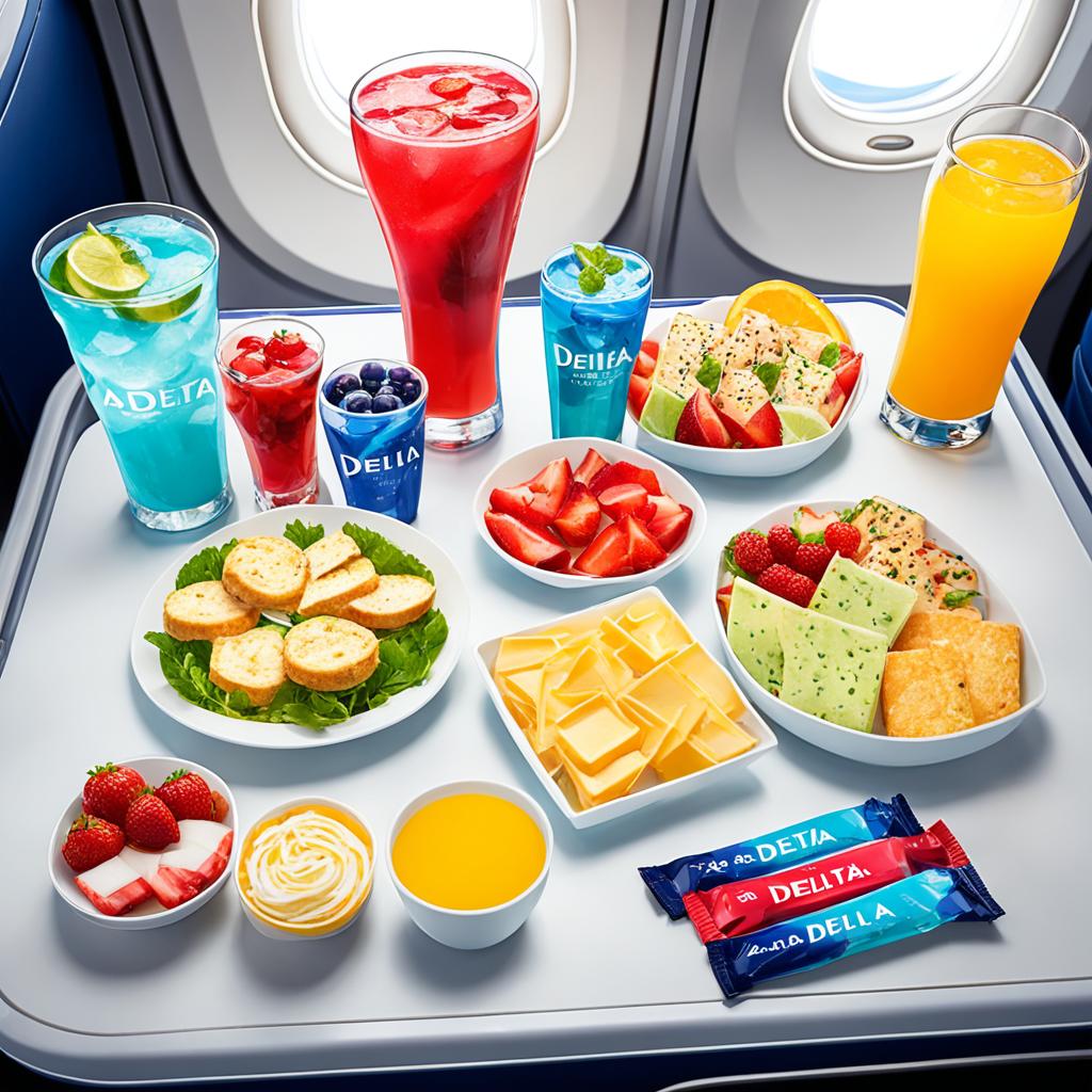In-flight snacks and beverage options