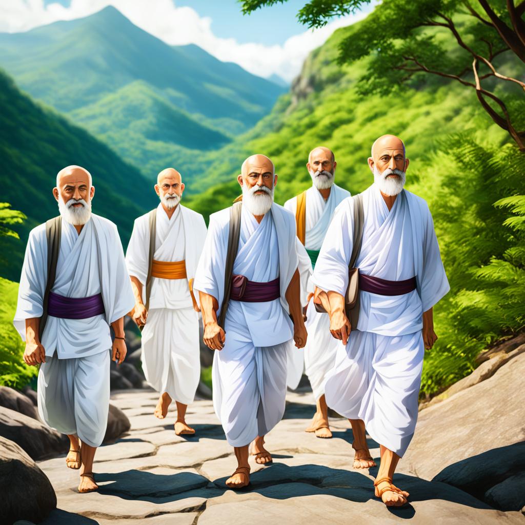 Jain monks walking