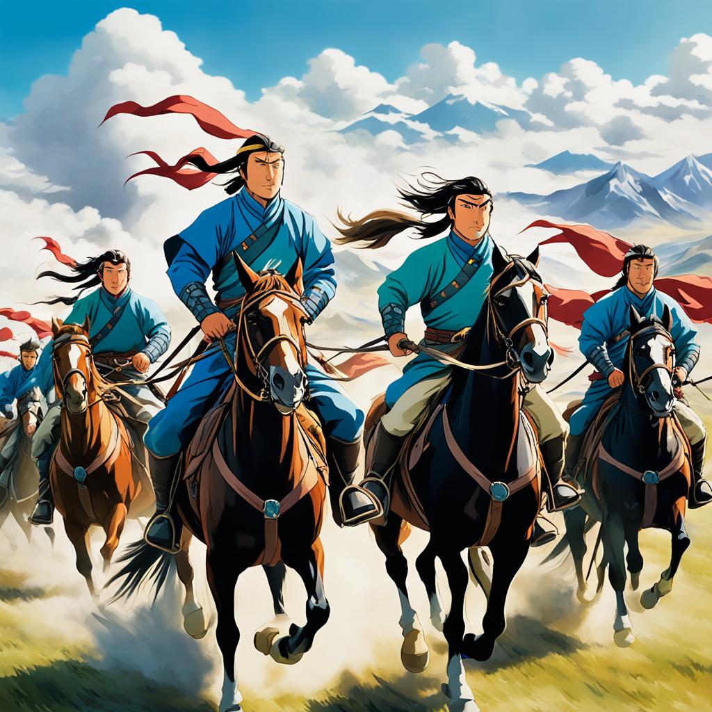 Mongol cavalry on horseback