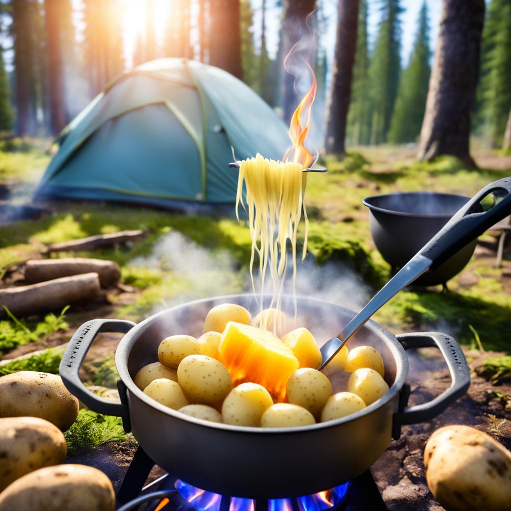 Pre-cook potatoes for camping