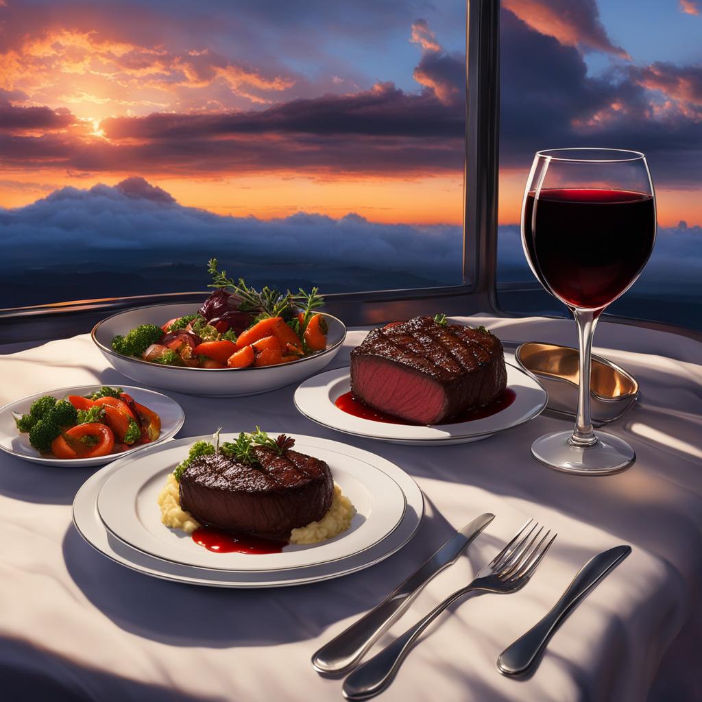 Premium Economy in-flight dining experience