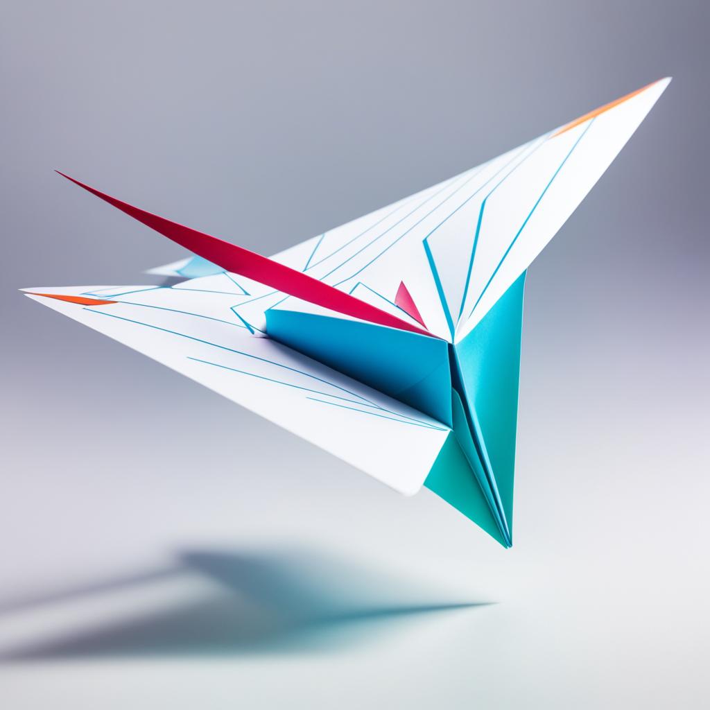 colored paper airplane