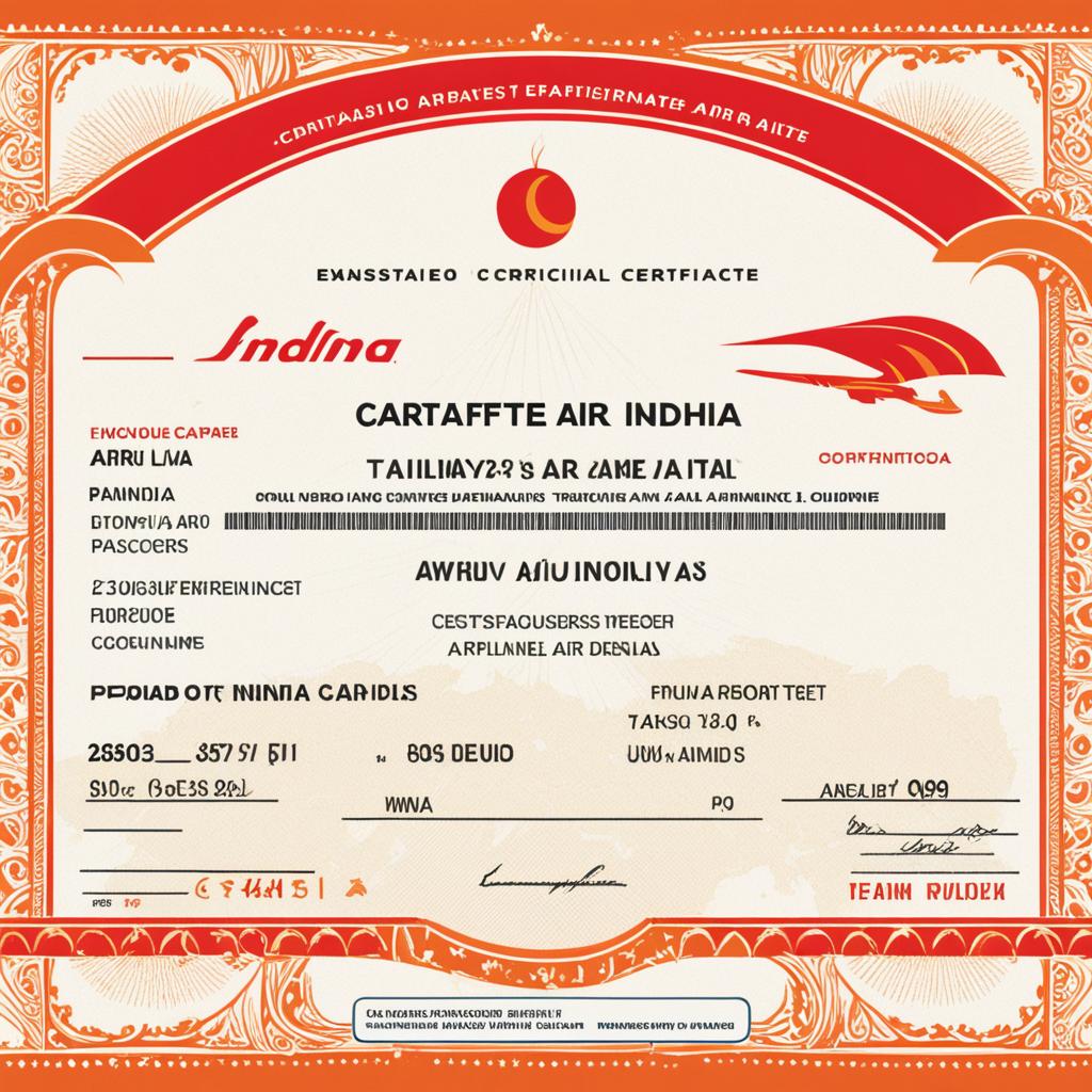 how can i get an air india travel certificate