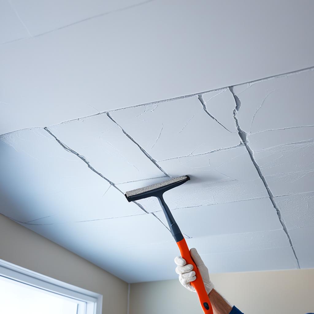 how to fill hairline cracks in artex ceiling