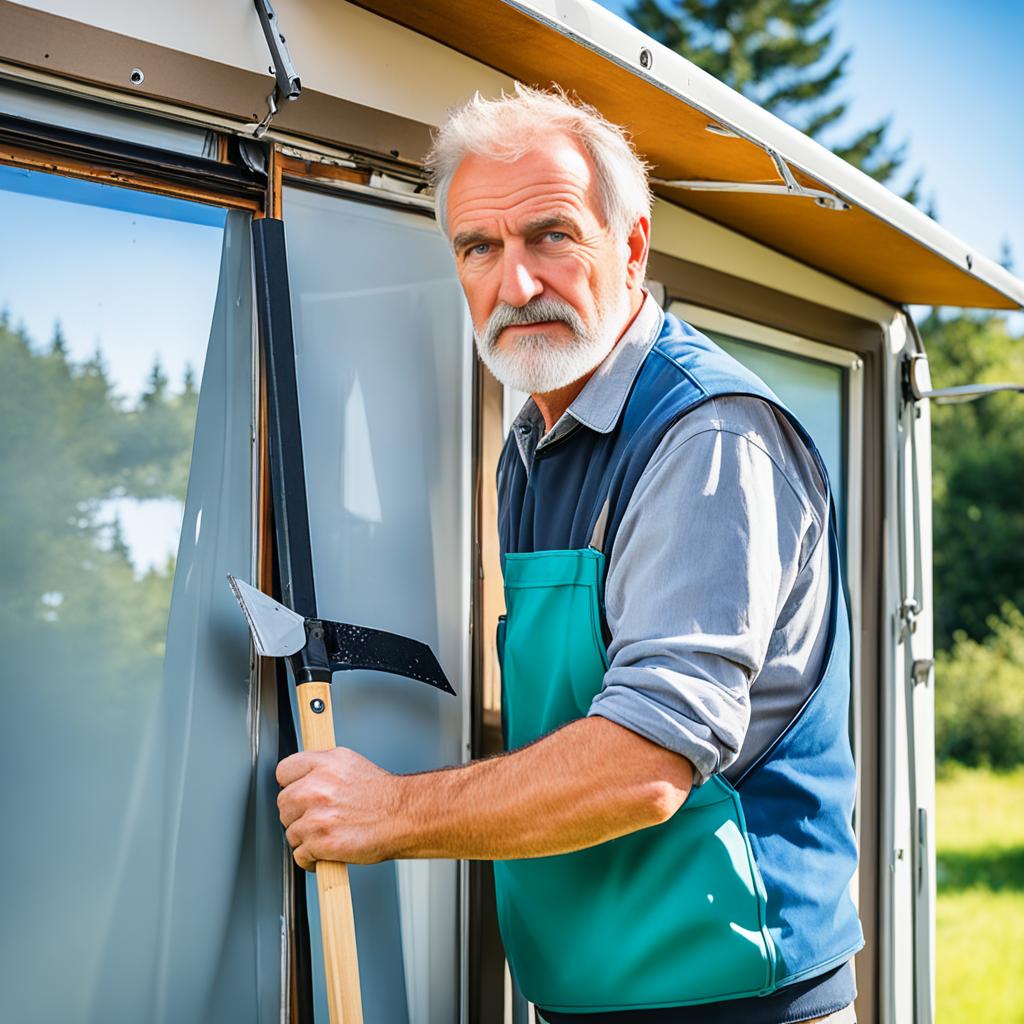 how to replace a window in a caravan