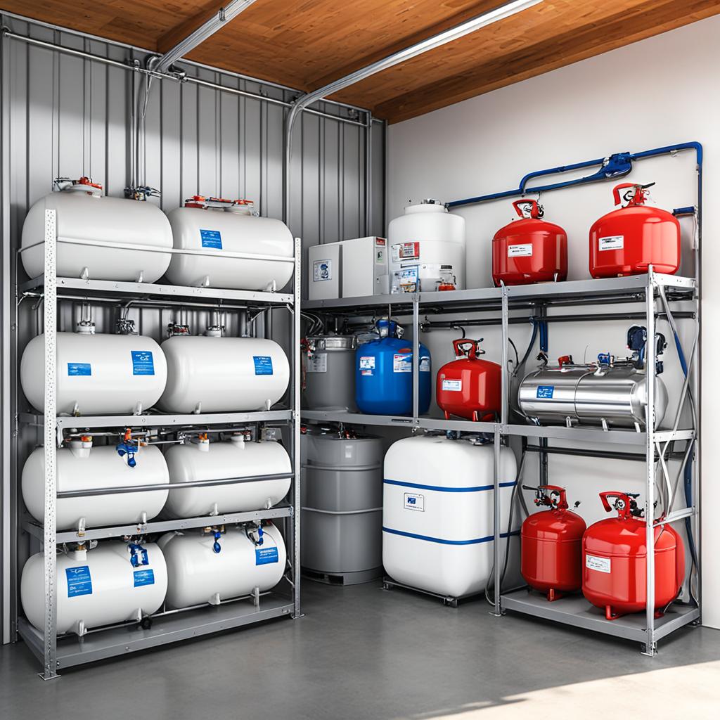 indoor and outdoor propane tank storage